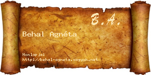 Behal Agnéta névjegykártya